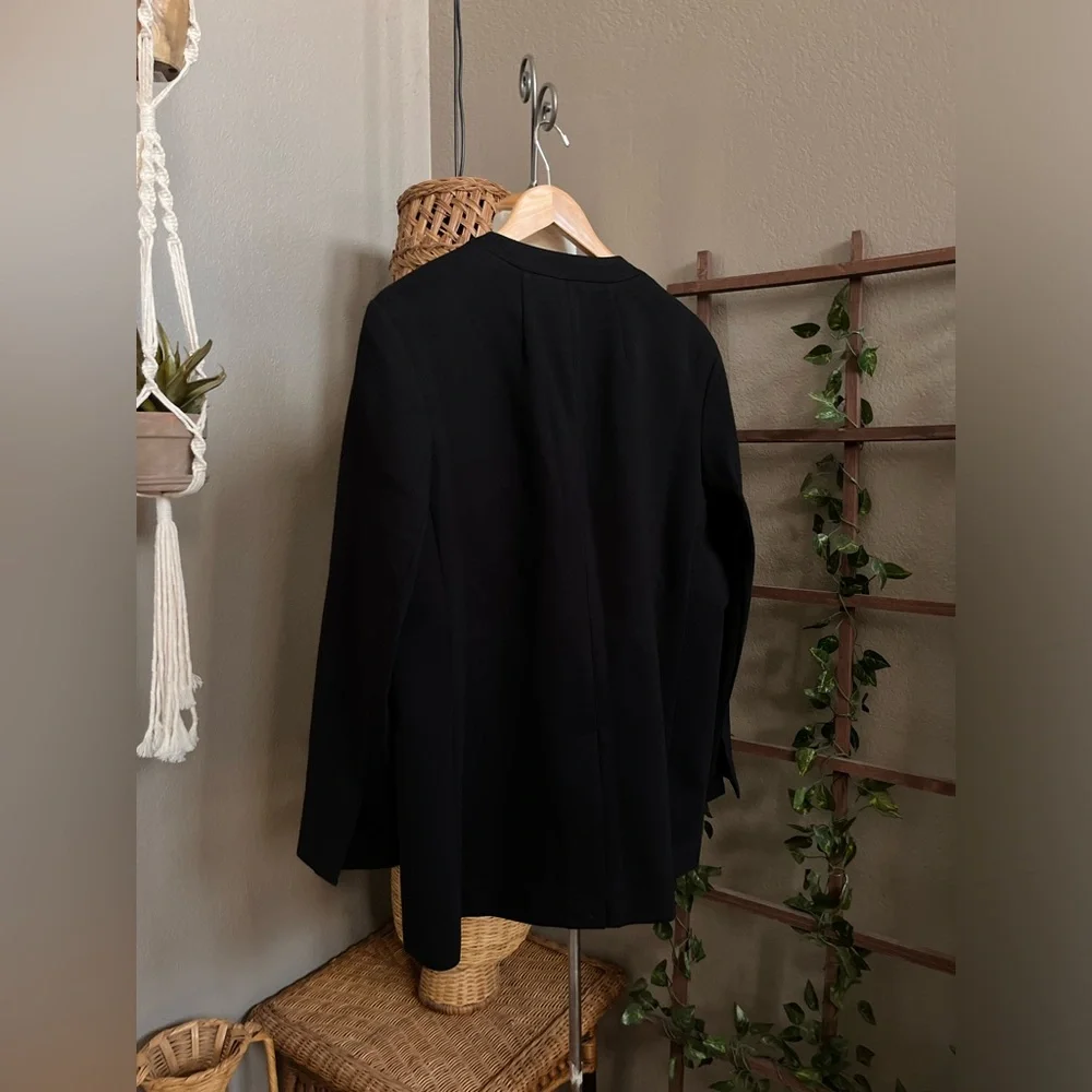 ▪️Spanx The Perfect Collarless Blazer Black Ponte Knit One Button NWT - Picture 13 of 13